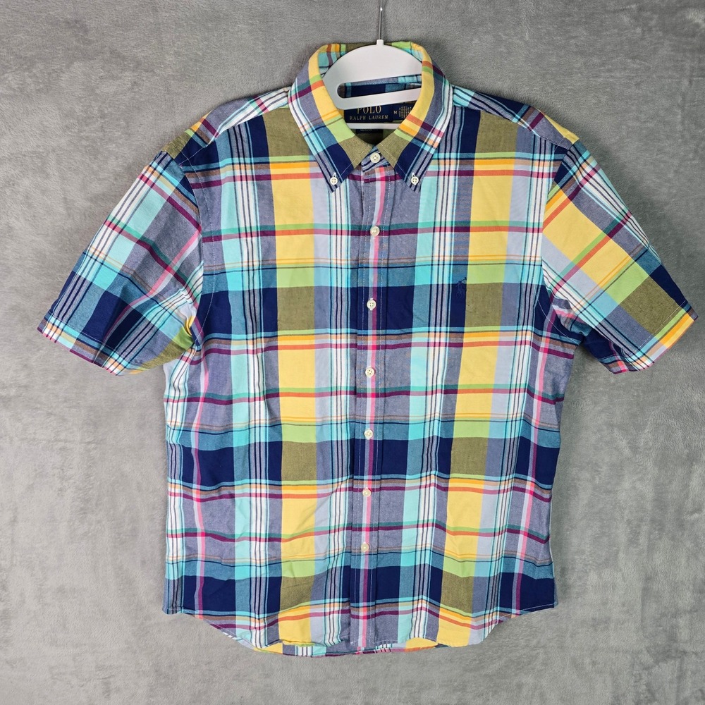 Polo Ralph Lauren Mens Classic Fit Plaid Short Sleeve Button Down Shirt Multi M